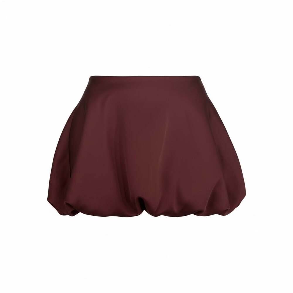 Zara Burgundy Bubble Mini Skirt